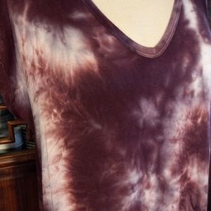 Tie-dye tunic dress in purple